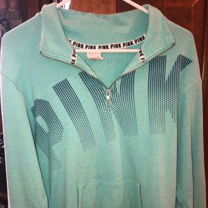 Victoria's Secret PINK Quarter Zip-Seafoam Green-M